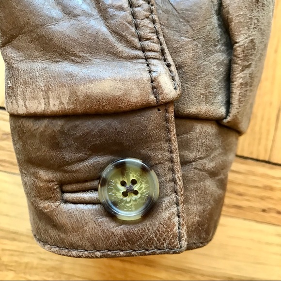 Jos A Bank leather bomber jacket. Size: L - Picture 5 of 8